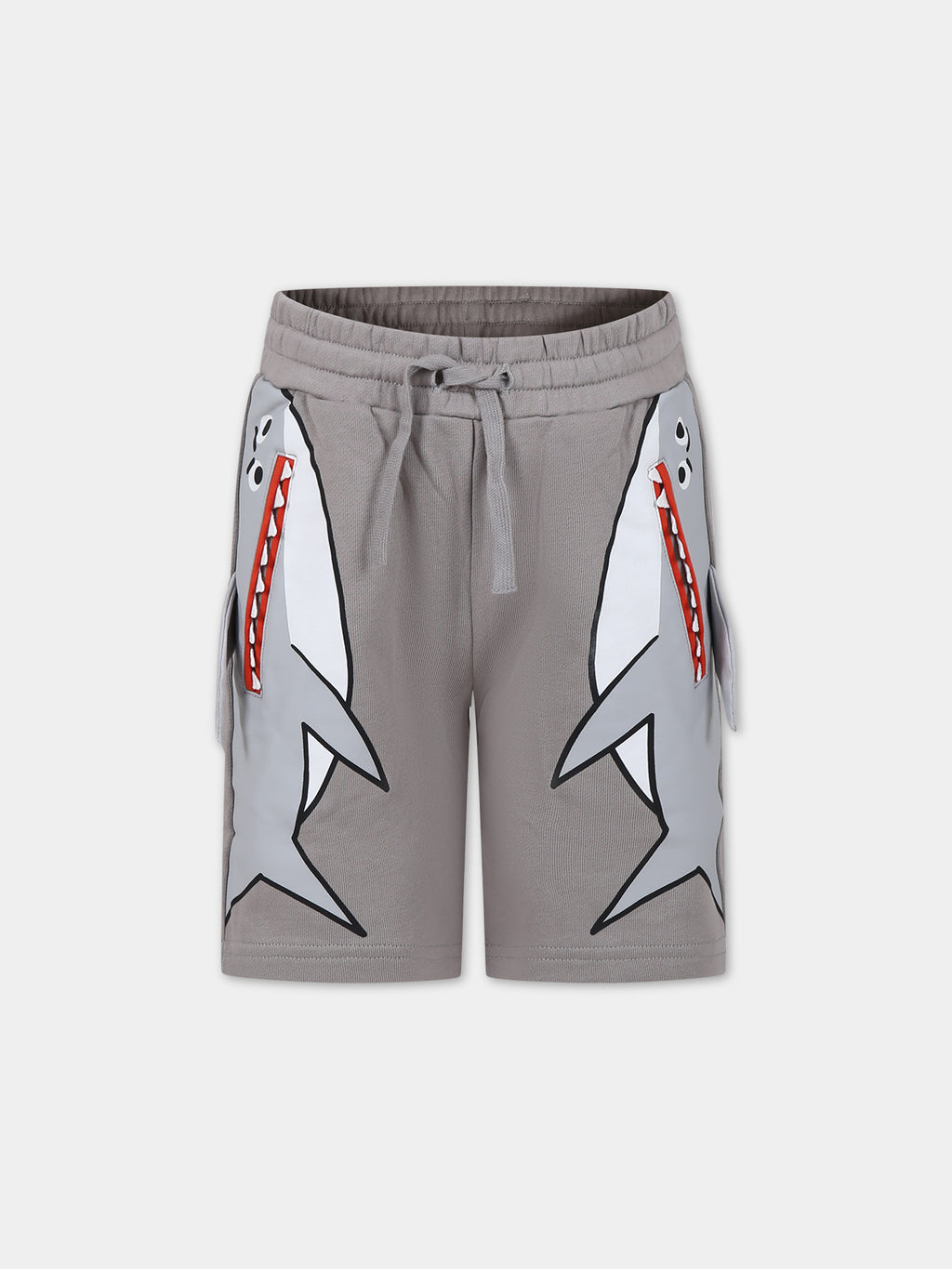Gray shorts for boy with sharks